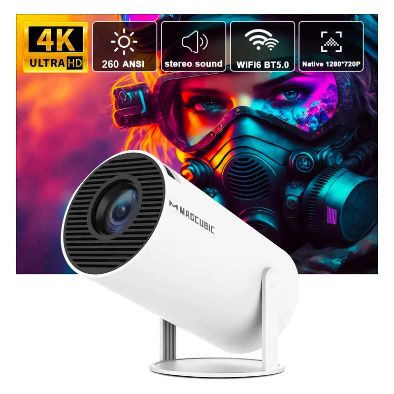 Transpeed 4K Wifi6 Projector Android 11 260 ANSI Dual WIFI Allwinner H713 BT5.0 1280*720P Home Cinema Outdoor portable HY300 Pro